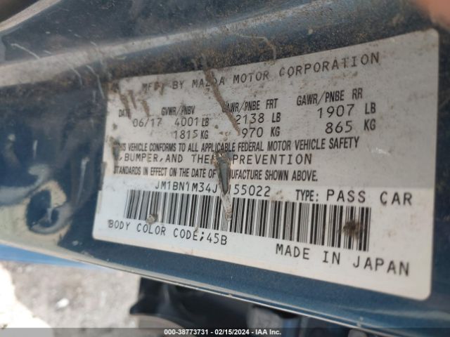 Photo 8 VIN: JM1BN1M34J1155022 - MAZDA MAZDA3 