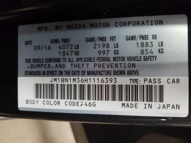 Photo 9 VIN: JM1BN1M36H1116393 - MAZDA 3 GRAND TO 