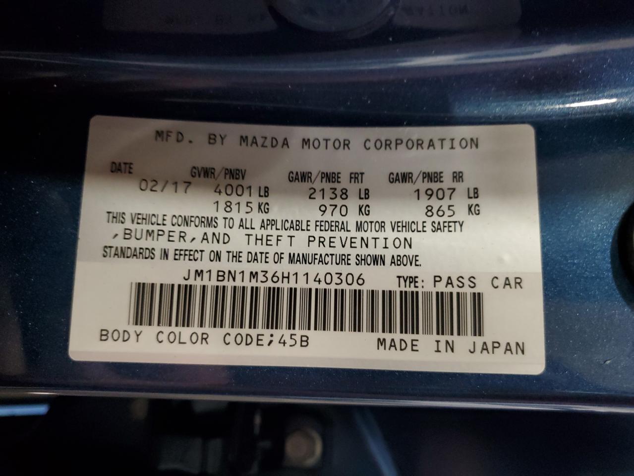 Photo 11 VIN: JM1BN1M36H1140306 - MAZDA 3 