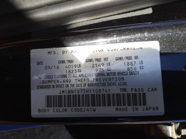 Photo 9 VIN: JM1BN1V75H1108741 - MAZDA 3 