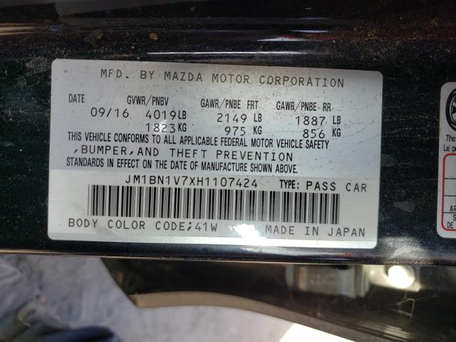 Photo 9 VIN: JM1BN1V7XH1107424 - MAZDA 3 TOURING 