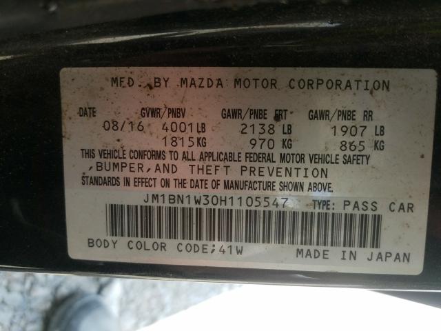 Photo 9 VIN: JM1BN1W30H1105547 - MAZDA 3 GRAND TO 