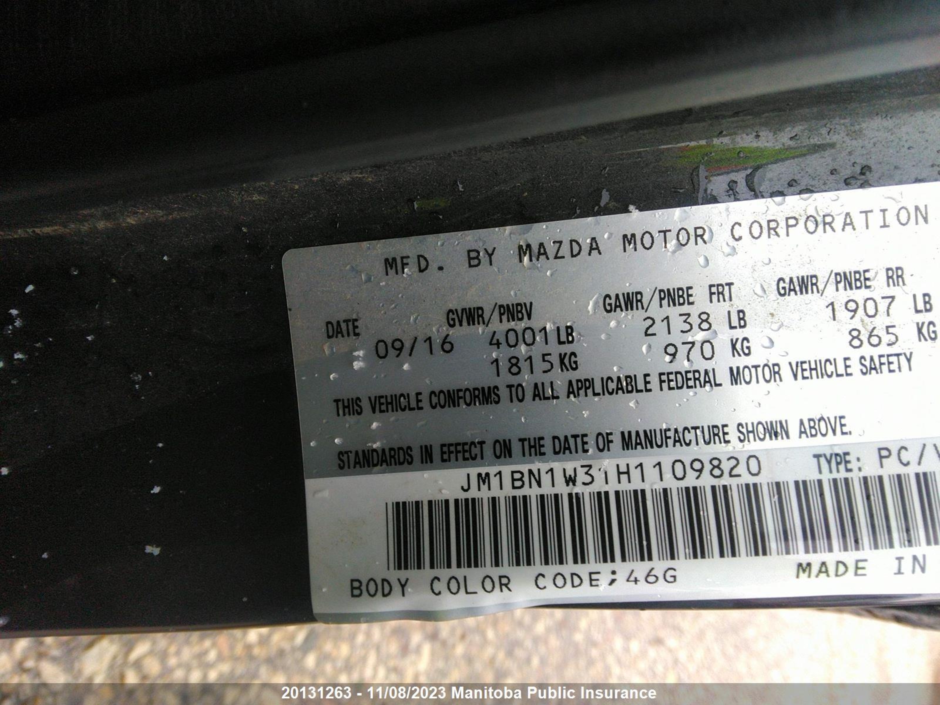 Photo 8 VIN: JM1BN1W31H1109820 - MAZDA NULL 