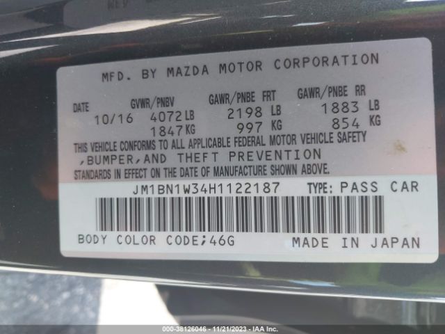 Photo 8 VIN: JM1BN1W34H1122187 - MAZDA MAZDA3 