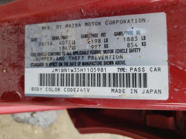 Photo 9 VIN: JM1BN1W35H1105981 - MAZDA 3 GRAND TO 