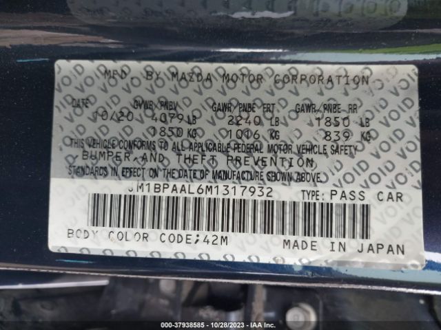 Photo 8 VIN: JM1BPAAL6M1317932 - MAZDA MAZDA3 