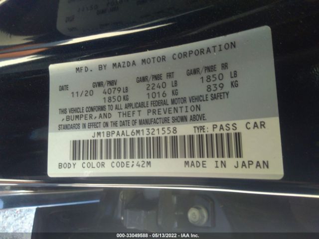 Photo 8 VIN: JM1BPAAL6M1321558 - MAZDA 3 SEDAN 