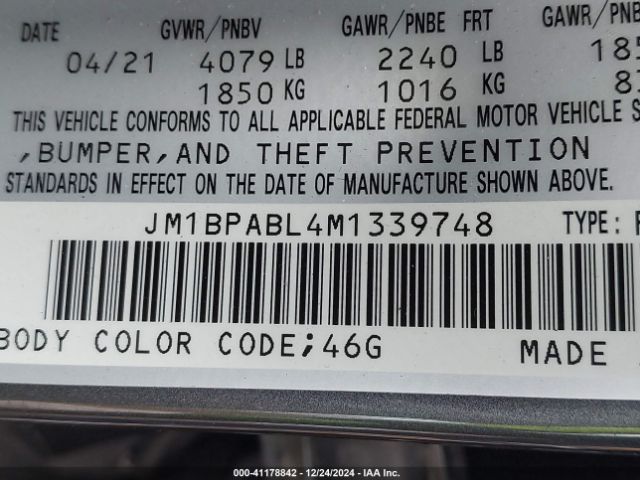 Photo 8 VIN: JM1BPABL4M1339748 - MAZDA MAZDA3 