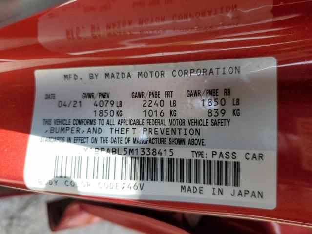 Photo 11 VIN: JM1BPABL5M1338415 - MAZDA 3 SELECT 