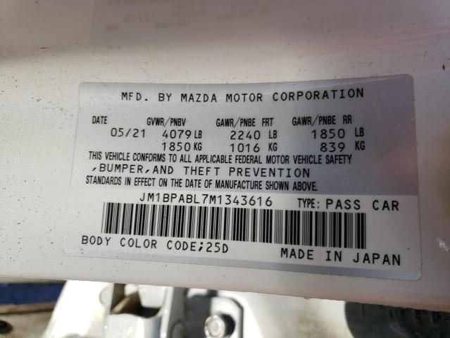 Photo 12 VIN: JM1BPABL7M1343616 - MAZDA 3 SELECT 