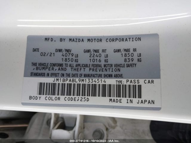 Photo 8 VIN: JM1BPABL9M1334514 - MAZDA MAZDA3 