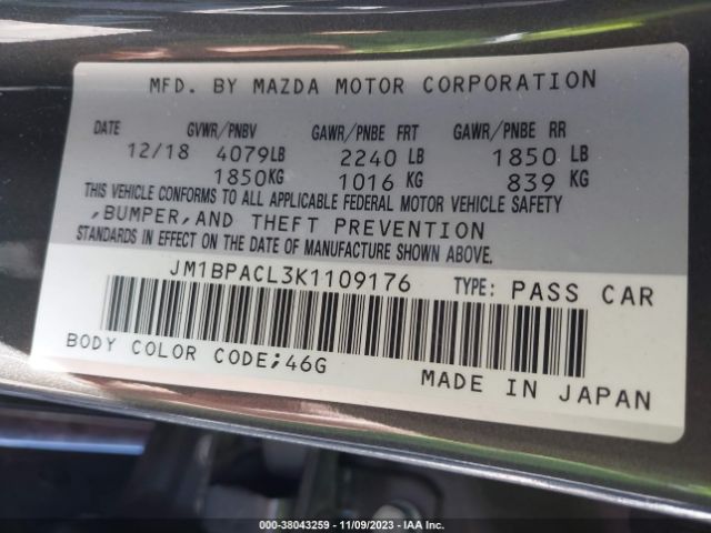 Photo 8 VIN: JM1BPACL3K1109176 - MAZDA MAZDA3 