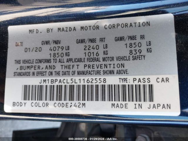 Photo 8 VIN: JM1BPACL5L1162558 - MAZDA MAZDA3 