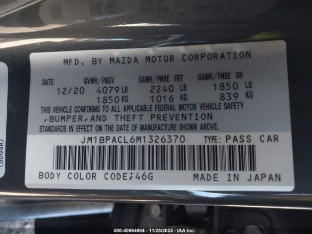 Photo 8 VIN: JM1BPACL6M1326370 - MAZDA MAZDA3 