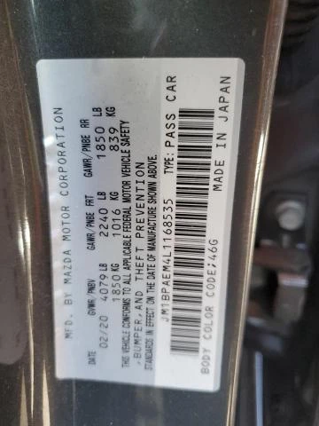 Photo 11 VIN: JM1BPAEM4L1168535 - MAZDA 3 PREMIUM 