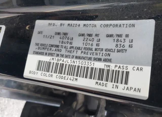 Photo 8 VIN: JM1BPAJL5N1503351 - MAZDA MAZDA3 