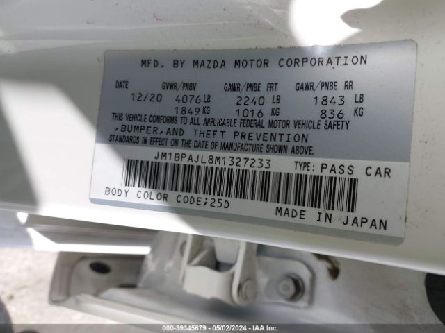 Photo 8 VIN: JM1BPAJL8M1327233 - MAZDA MAZDA3 