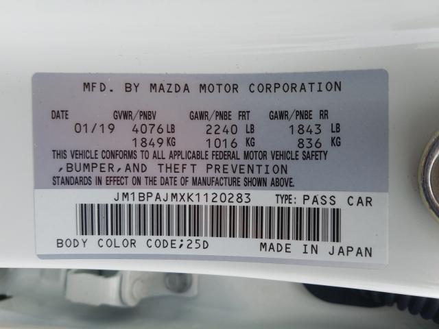 Photo 9 VIN: JM1BPAJMXK1120283 - MAZDA 3 