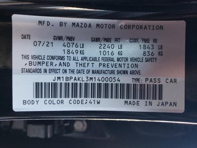 Photo 9 VIN: JM1BPAKL3M1400054 - MAZDA 3 SELECT 