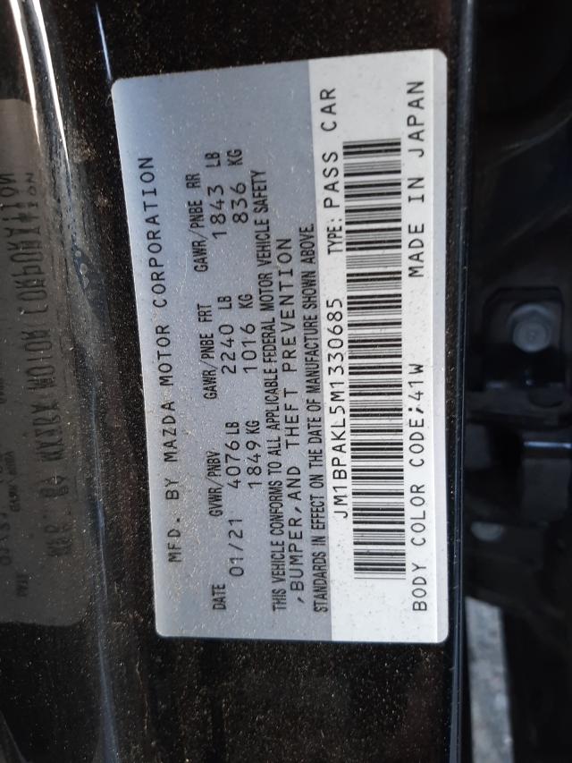 Photo 9 VIN: JM1BPAKL5M1330685 - MAZDA 3 SELECT 