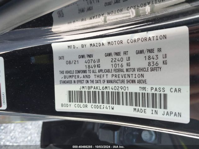 Photo 8 VIN: JM1BPAKL6M1402901 - MAZDA MAZDA3 