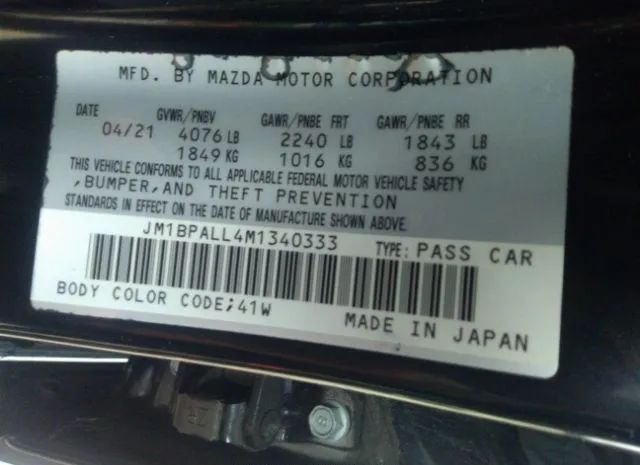 Photo 8 VIN: JM1BPALL4M1340333 - MAZDA MAZDA3 HATCHBACK 