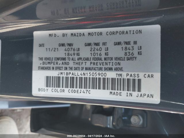 Photo 8 VIN: JM1BPALL4N1505900 - MAZDA MAZDA3 