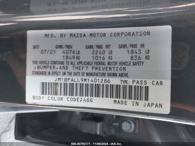 Photo 8 VIN: JM1BPALL9M1401286 - MAZDA MAZDA3 