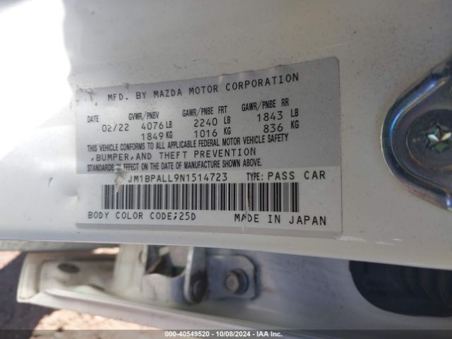 Photo 8 VIN: JM1BPALL9N1514723 - MAZDA MAZDA3 