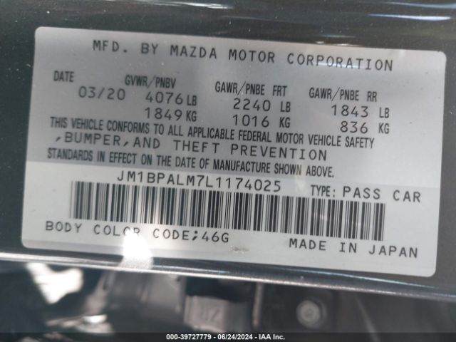 Photo 8 VIN: JM1BPALM7L1174025 - MAZDA MAZDA3 