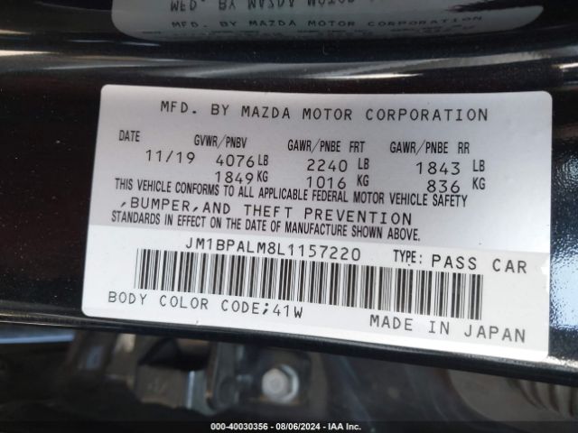 Photo 8 VIN: JM1BPALM8L1157220 - MAZDA MAZDA3 