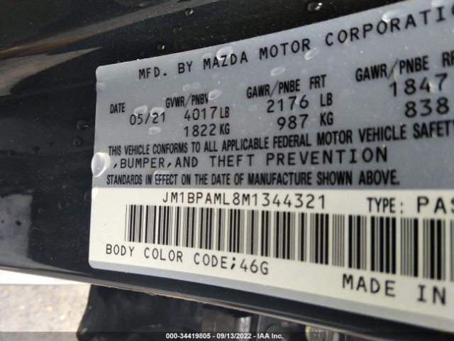 Photo 8 VIN: JM1BPAML8M1344321 - MAZDA 3 HATCHBACK 