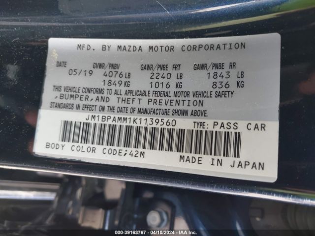 Photo 8 VIN: JM1BPAMM1K1139560 - MAZDA 3 