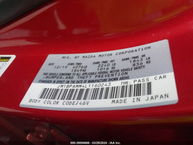 Photo 8 VIN: JM1BPAMM4L1160243 - MAZDA MAZDA3 