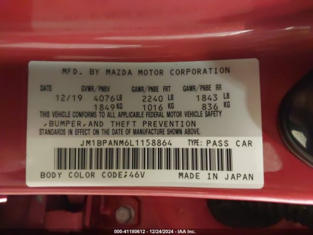 Photo 8 VIN: JM1BPANM6L1158864 - MAZDA MAZDA3 