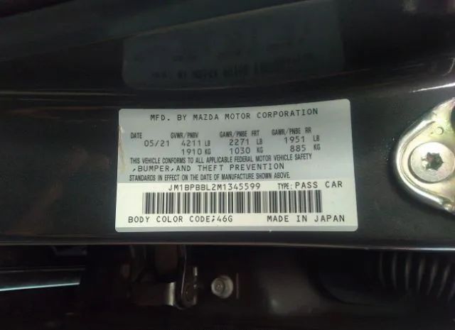 Photo 8 VIN: JM1BPBBL2M1345599 - MAZDA MAZDA3 SEDAN 