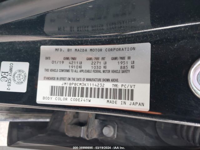 Photo 8 VIN: JM1BPBCM3K1114232 - MAZDA MAZDA3 