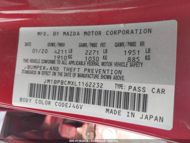 Photo 8 VIN: JM1BPBCMXL1162232 - MAZDA MAZDA3 