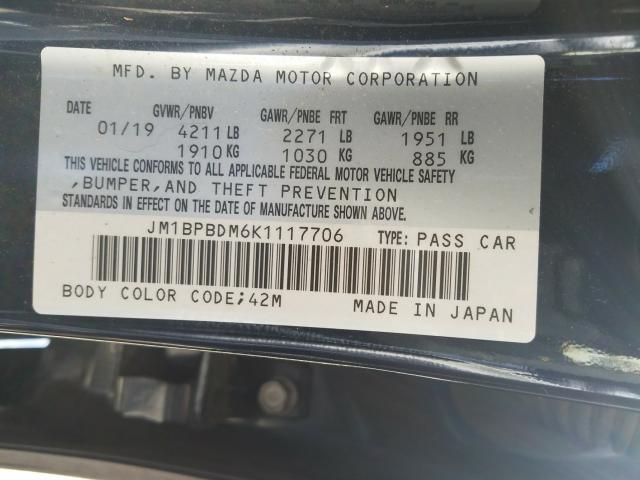 Photo 9 VIN: JM1BPBDM6K1117706 - MAZDA 3 PREFERRE 