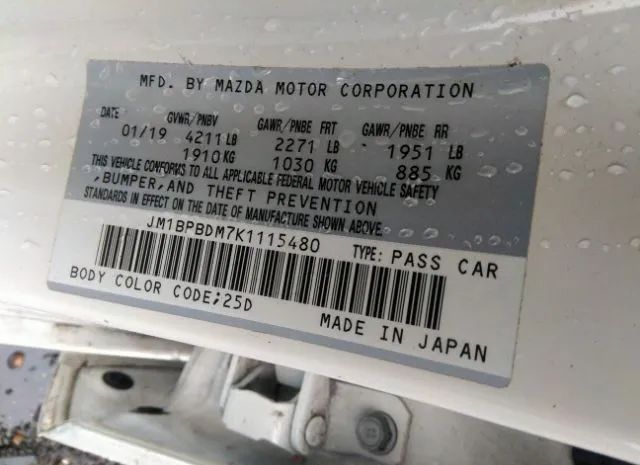 Photo 8 VIN: JM1BPBDM7K1115480 - MAZDA 3 