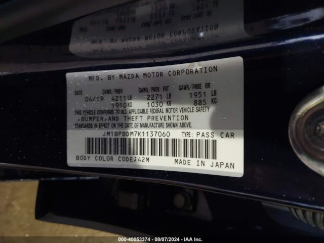 Photo 8 VIN: JM1BPBDM7K1137060 - MAZDA MAZDA3 