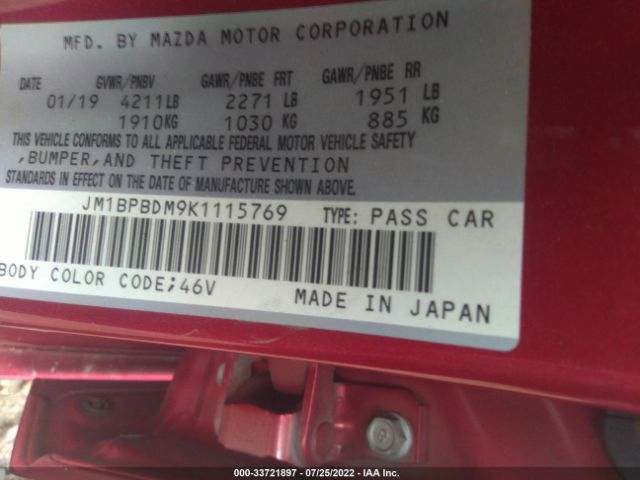 Photo 8 VIN: JM1BPBDM9K1115769 - MAZDA 3 SEDAN 