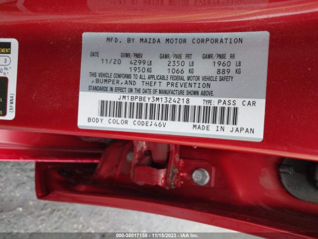 Photo 8 VIN: JM1BPBEY3M1324218 - MAZDA MAZDA3 SEDAN 