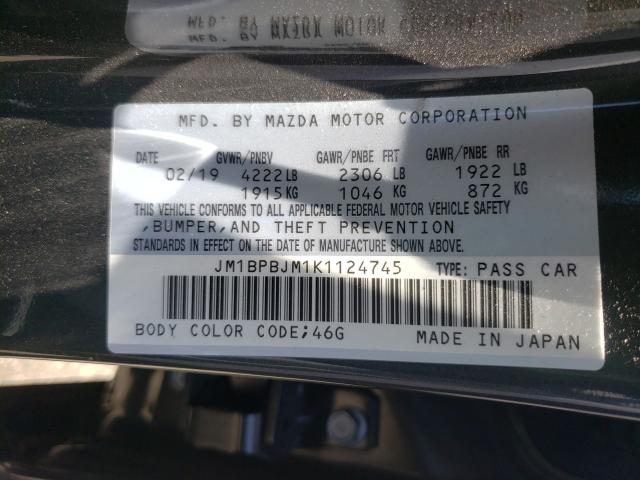 Photo 9 VIN: JM1BPBJM1K1124745 - MAZDA 3 