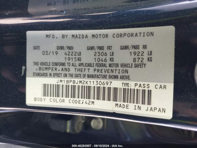 Photo 8 VIN: JM1BPBJM2K1130697 - MAZDA MAZDA3 