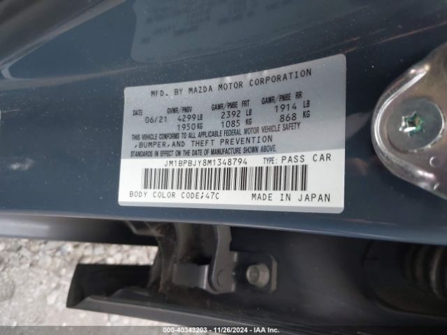 Photo 8 VIN: JM1BPBJY8M1348794 - MAZDA MAZDA3 