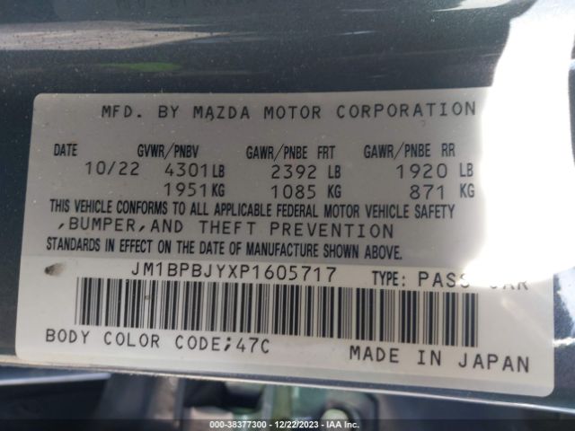 Photo 8 VIN: JM1BPBJYXP1605717 - MAZDA MAZDA3 