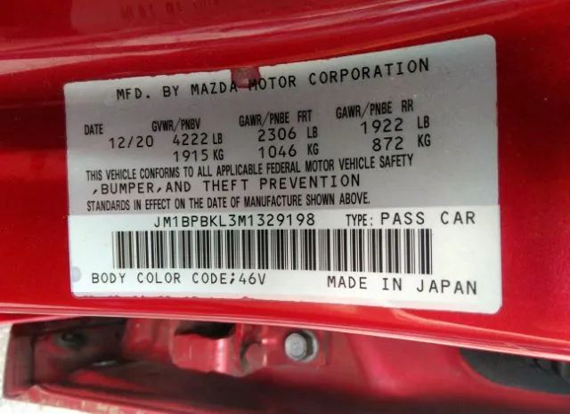 Photo 8 VIN: JM1BPBKL3M1329198 - MAZDA MAZDA3 HATCHBACK 