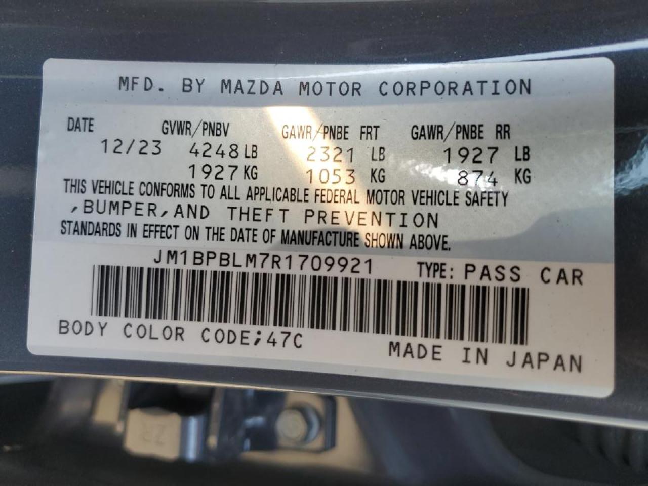 Photo 11 VIN: JM1BPBLM7R1709921 - MAZDA 3 