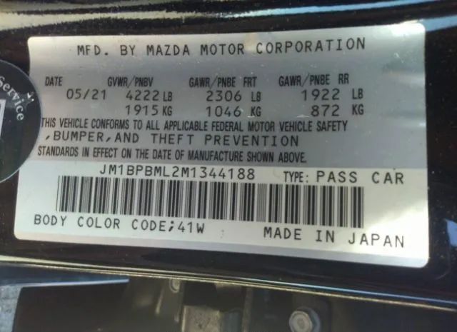 Photo 8 VIN: JM1BPBML2M1344188 - MAZDA MAZDA3 HATCHBACK 